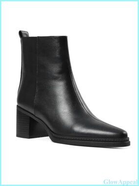 Womens Ankle Boots Chunky Block Heel Pointed Toe Side Zip Booties Fall Winter